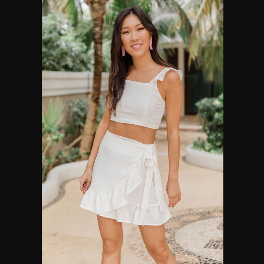 Pink Lily MEANT TO BE WHITE TWO PIECE SET